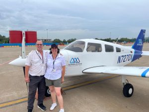 Ray and Sandrine in front of N727DX