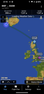 Iceland to Scotland to England flight