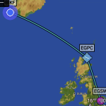 Iceland to Scotland to England flight